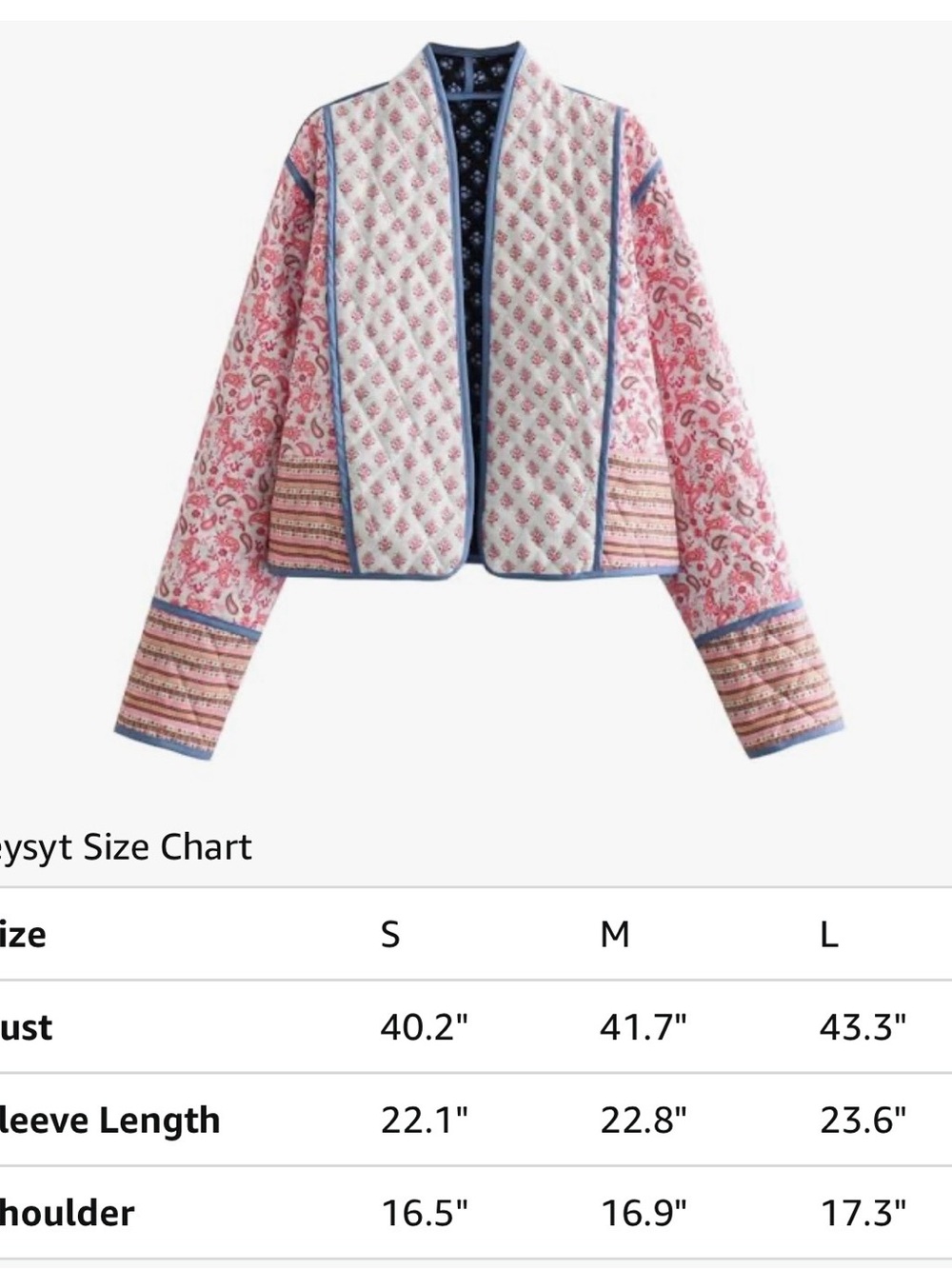 Patchwork Quilted Open-Front  Reversible Jacket - Picture 3 of 6
